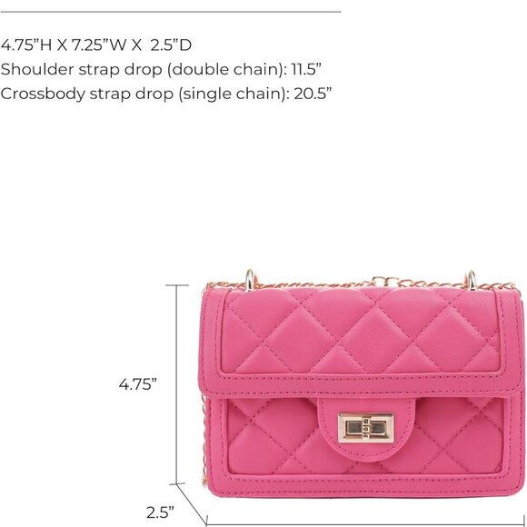 Small Quilted Crossbody Bag, Trendy Designer Mini Shoulder Bag, Phone Wallet Pur - Picture 3 of 6